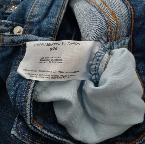 Ella Moss Jeans High Waist Straight Cropped Stretch 8/29 Juniors Cotton Dark - Picture 11 of 11